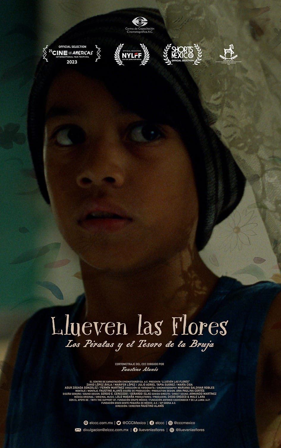 cartel llueven flores