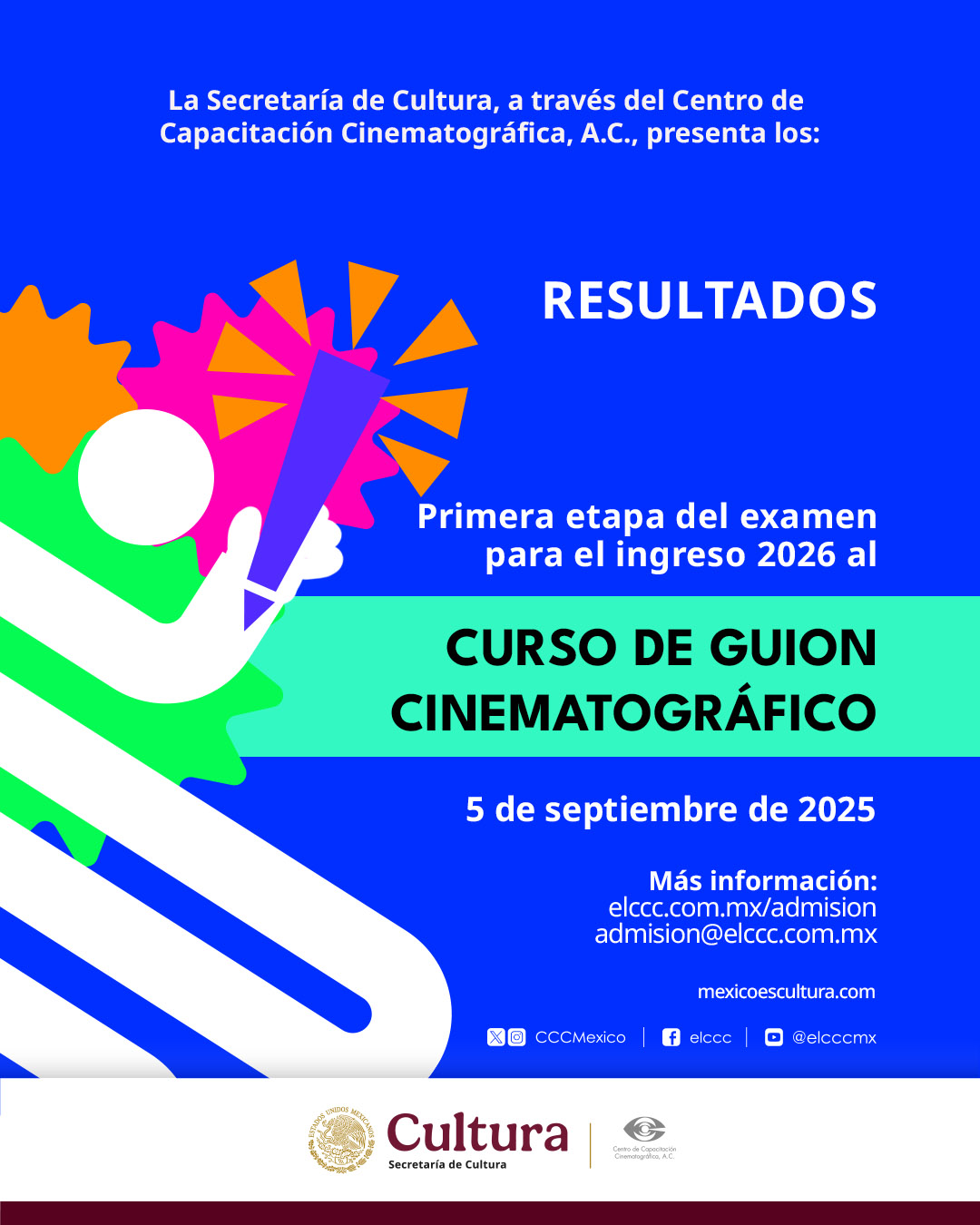 Convocatoria de ingreso 2026: Curso de Guion Cinematográfico